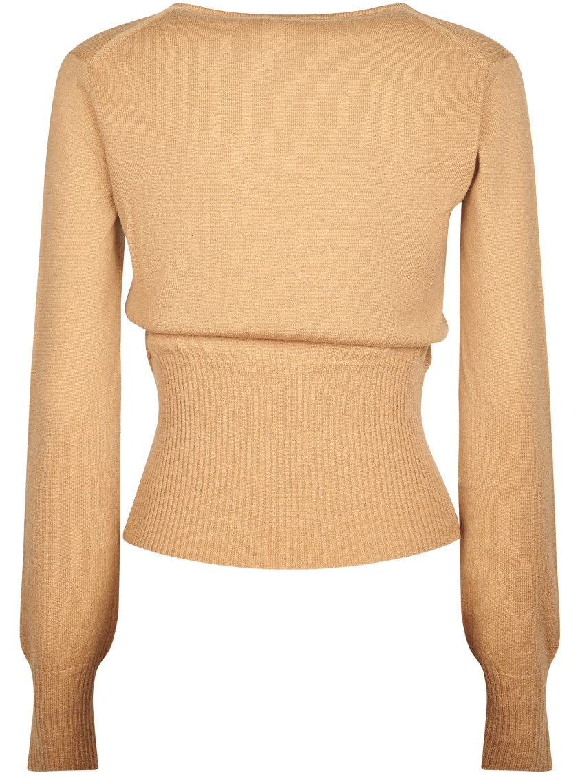 Max Mara Fitted Ribbed Waistband Knit Sweater