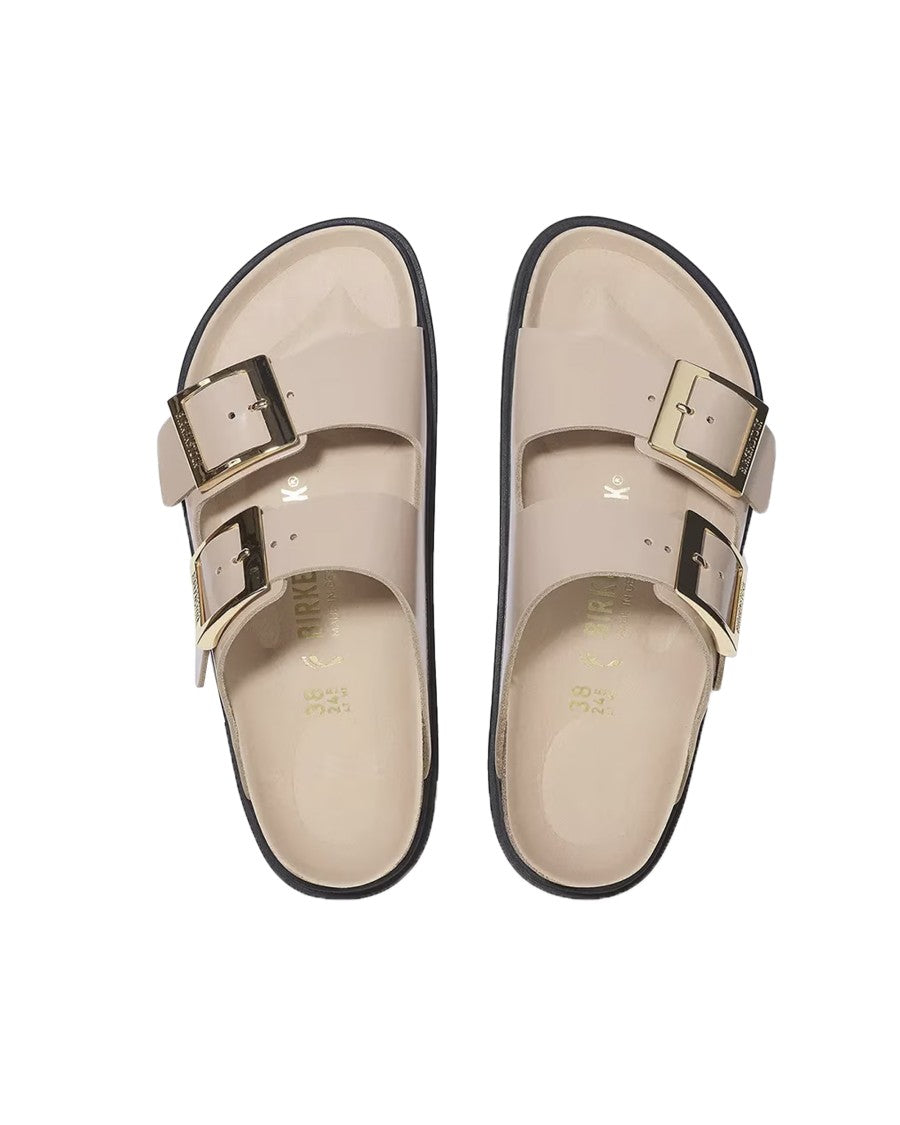 Birkenstock Anatomically Shaped Slip-On Sandals With Lacquered Straps