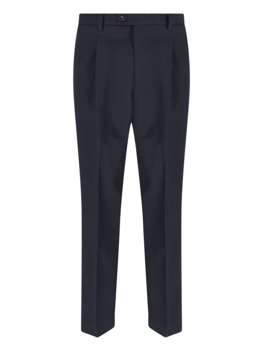 Be Able Blue Tailored Cotton Straight-Leg Pants