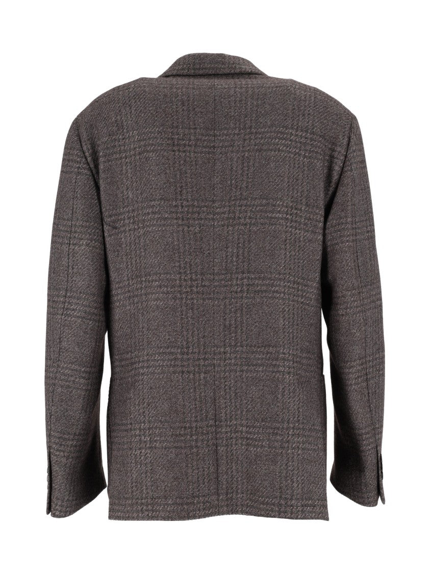 Lardini Brown Checkered Tailored Blazer