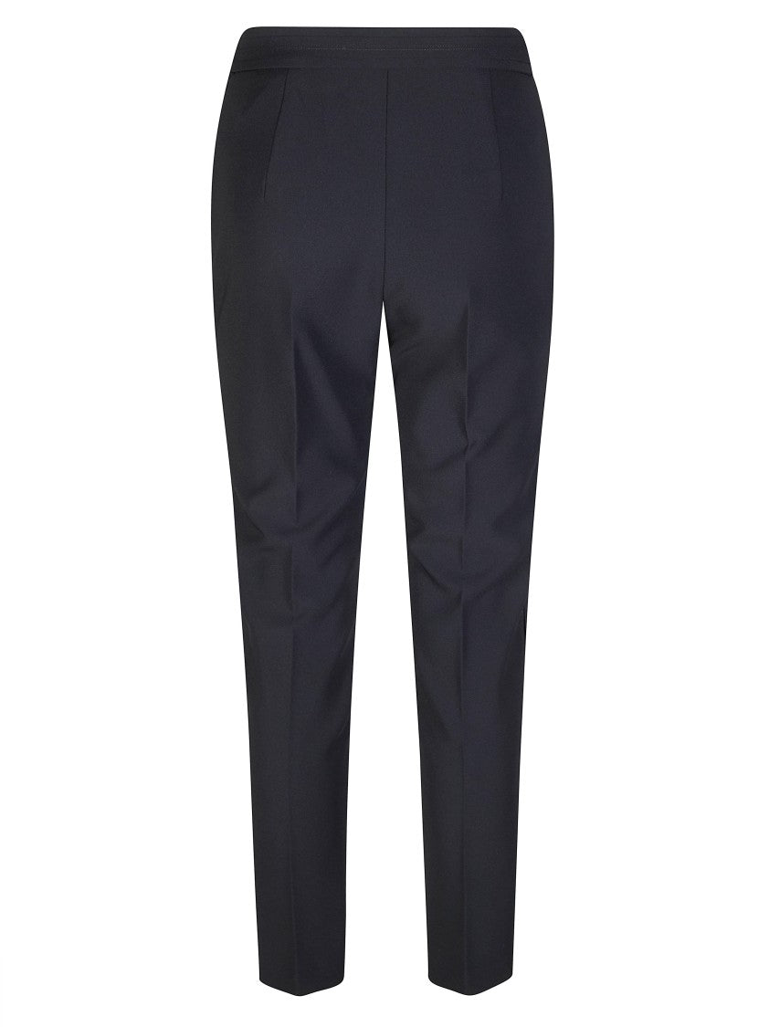 Elisabetta Franchi Black Slim Fit Cropped Flap Trousers