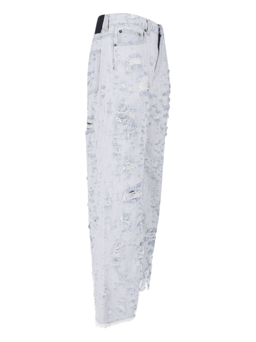 Haikure Light Blue Winny Wide-Leg Destroyed Jeans
