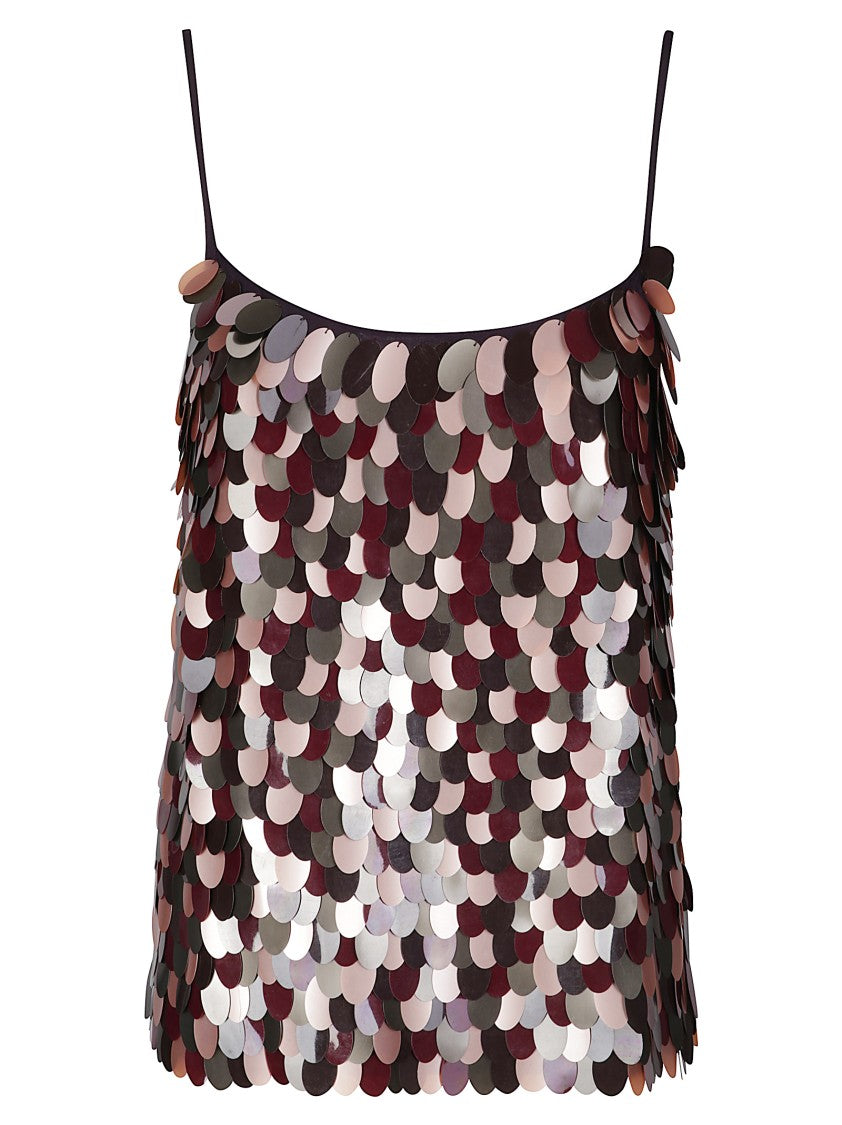 Dries Van Noten Iridescent Sequin-Embellished Top With Narrow Straps