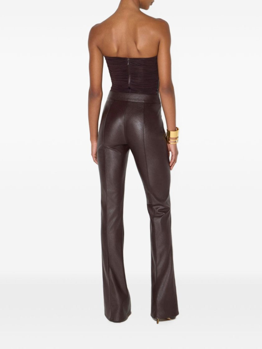 Elisabetta Franchi High-Waisted Flared Trousers With Seam Detailing