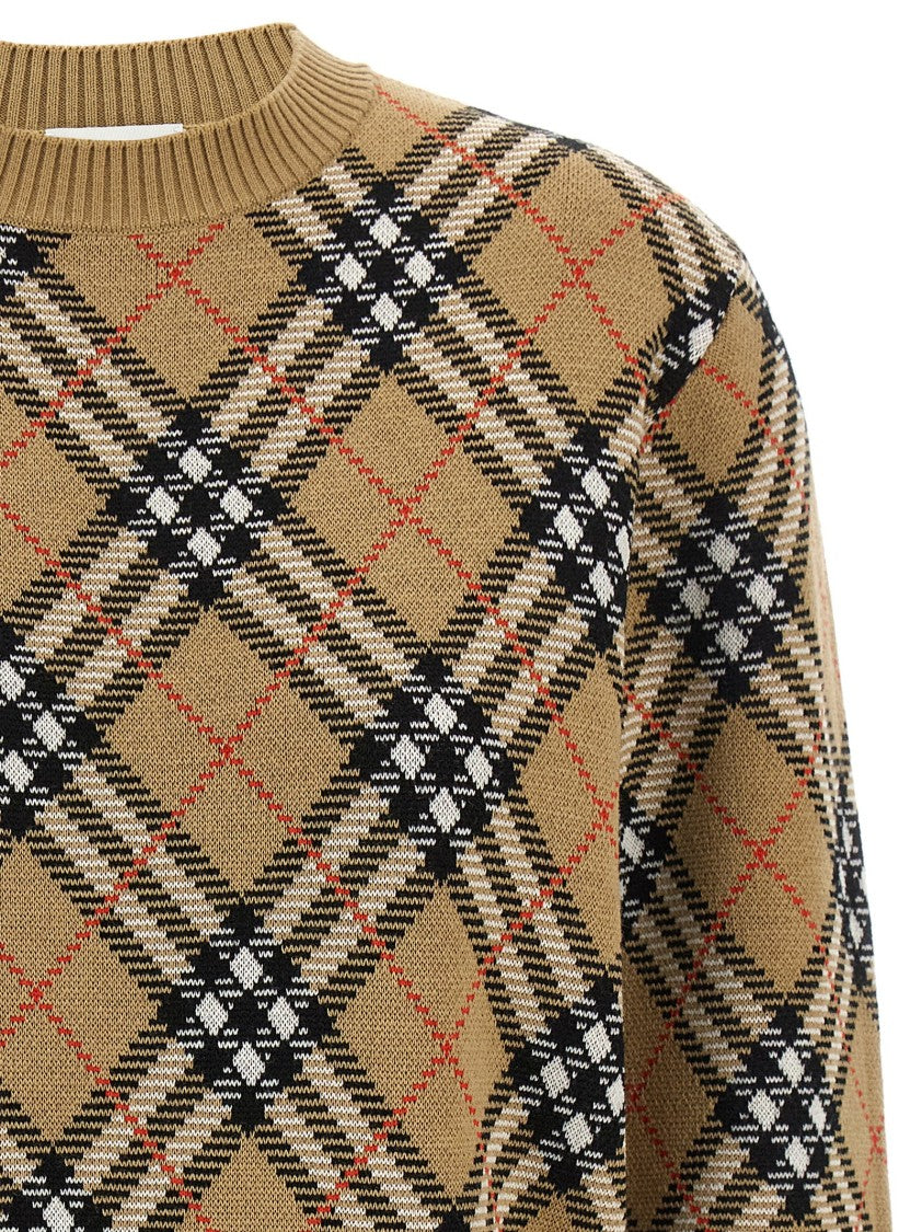 Burberry Check Pattern Wool Sweater