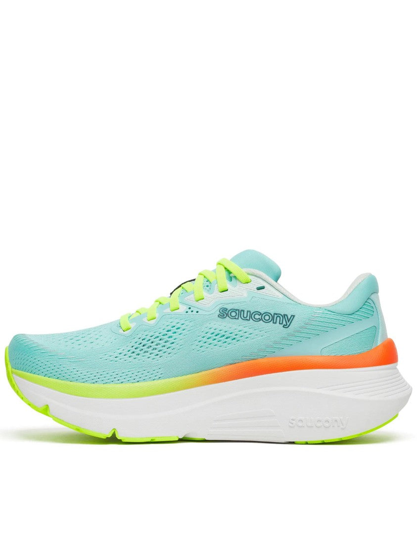 Saucony Breathable Mesh Athletic Sneakers With Neon Accents