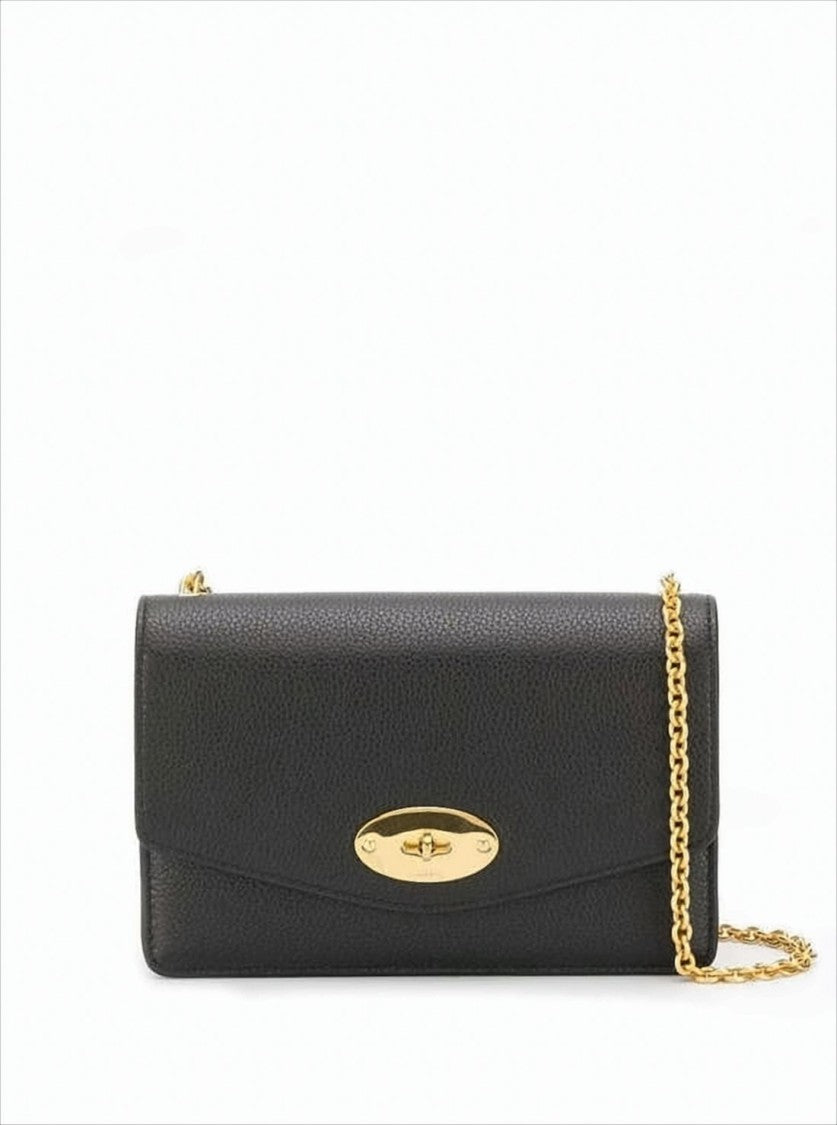 Mulberry Textured Leather Mini Shoulder Bag With Gold-Tone Clasp