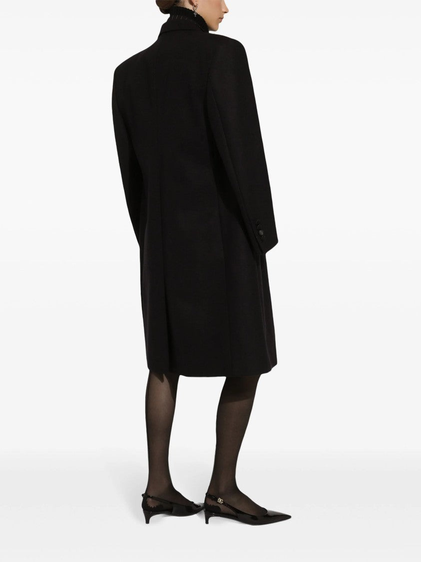 Dolce & Gabbana Black Cashmere Turtleneck Ribbed Accent Sweater