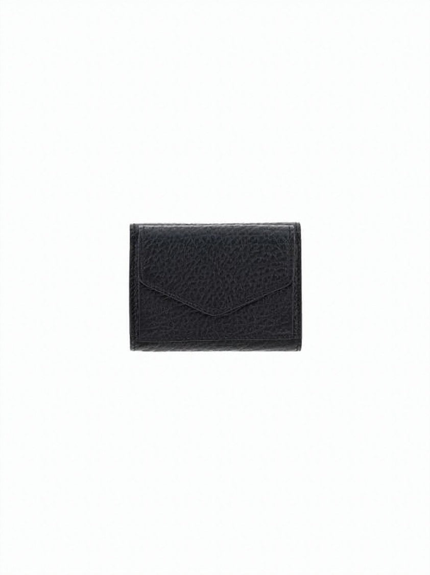 Maison Margiela Textured Cowhide Leather Wallet With Distinct Four Stitch Detail