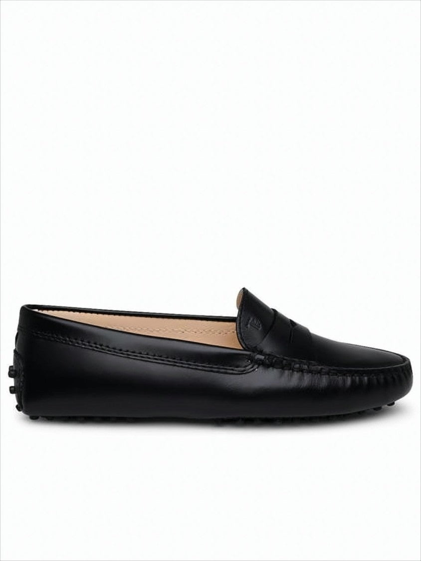 Tod's Leather Loafers With Penny Strap Detail And Pebble Grip