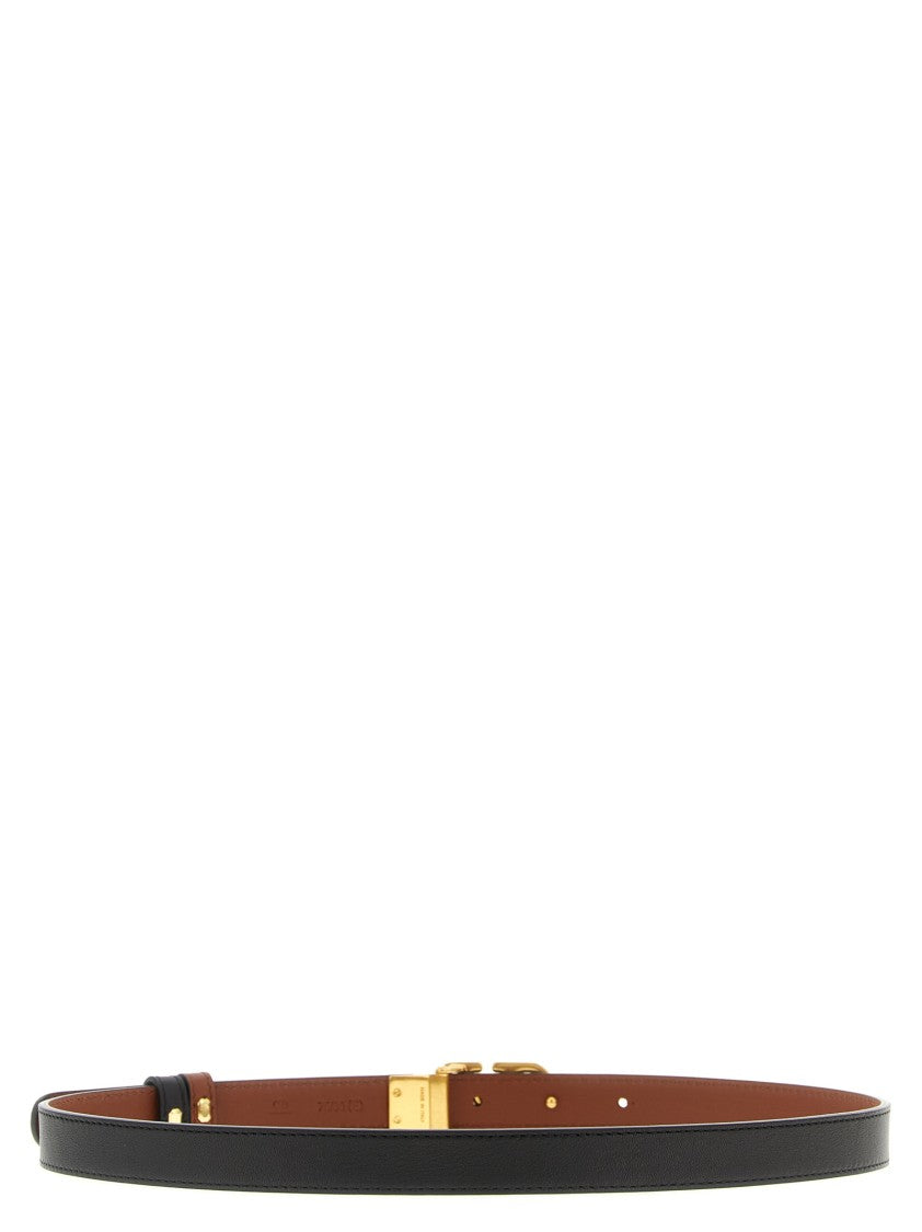 Valentino Garavani Reversible Leather Belt With Signature Brass 'Vlogo' Buckle