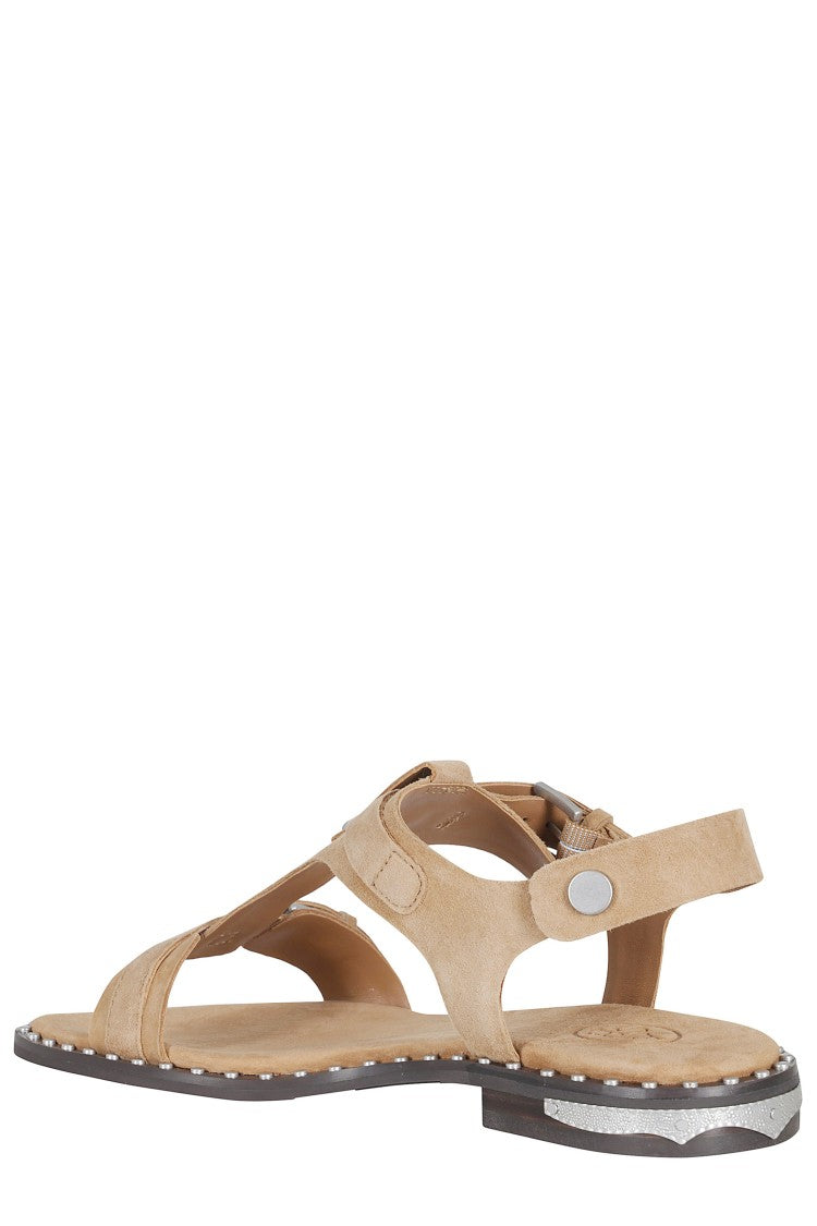 Ash Beige Suede Piper T-Strap Sandals