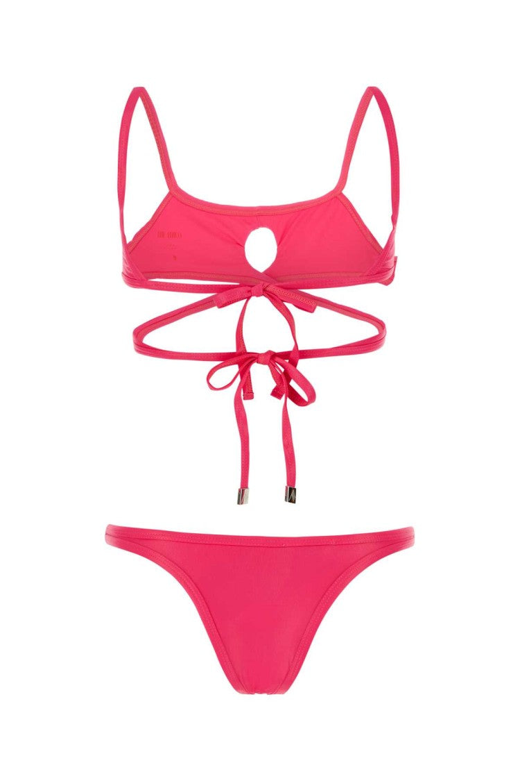 The Attico Fuchsia Stretch Nylon Bikini