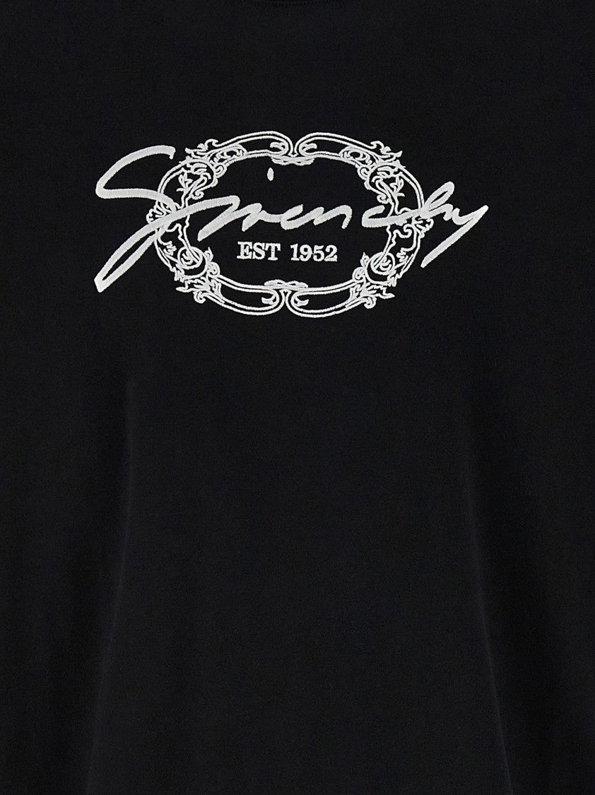 Givenchy Cotton Crewneck T-Shirt With Logo Embroidery