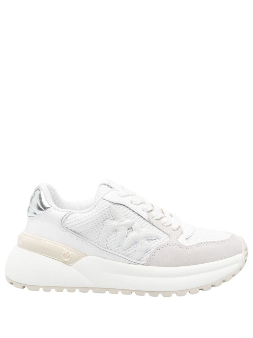 Pinko White And Light Grey Sneakers