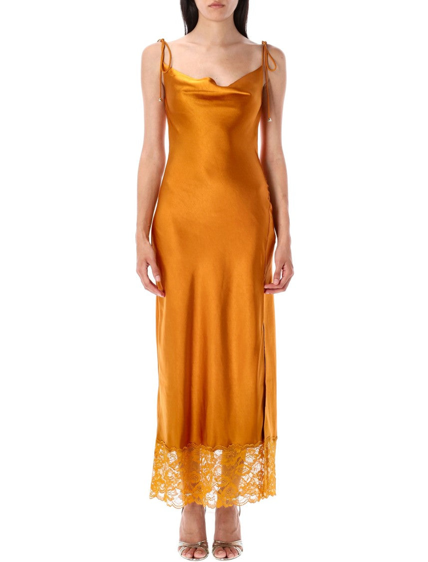 Self-Portrait Satin Midi Dress