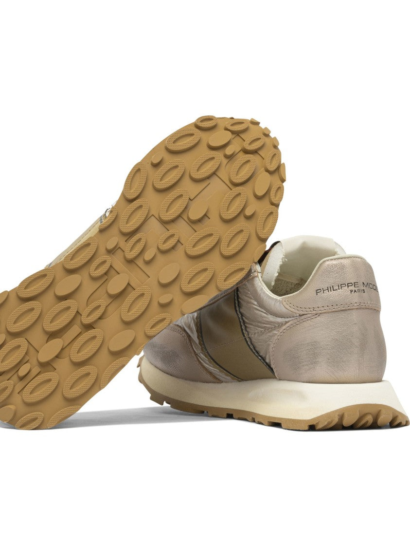 Philippe Model Paris Metallic Gold Slip-On Sneakers With Textured Outsole