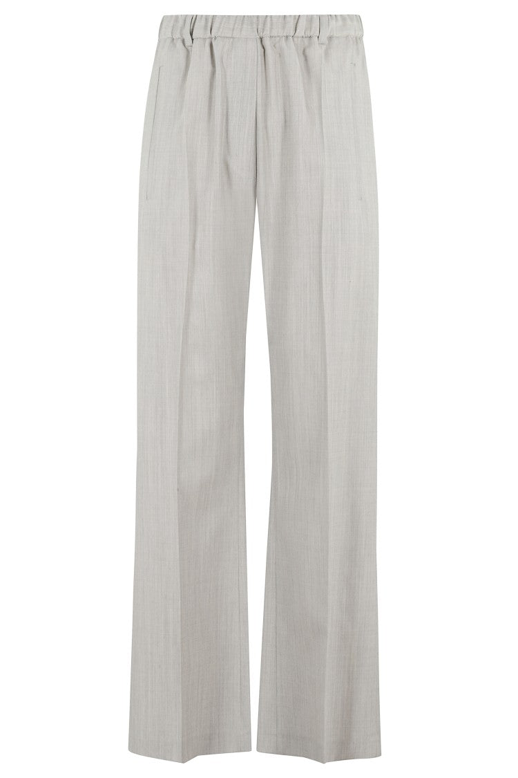 Tela Contemporary Cement Trousers With Angled Pockets