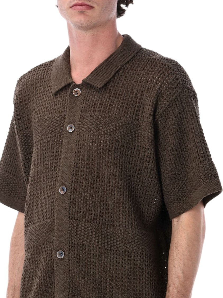 Obey Earthy Brown Open-Knit Shirt