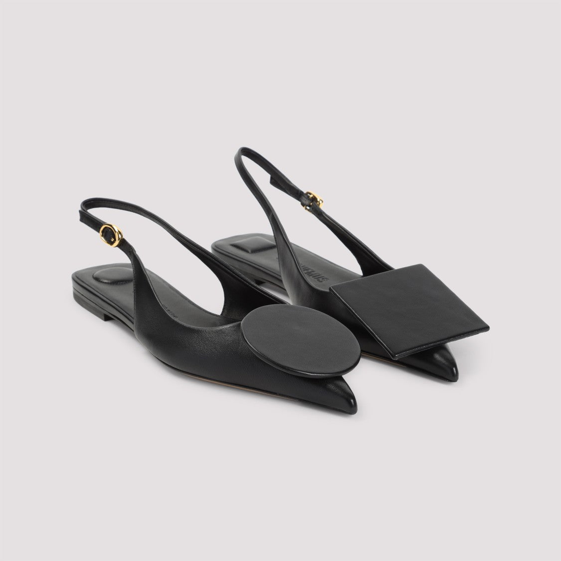 Jacquemus Smooth Leather Slingback Pumps With Unique Decorative Element