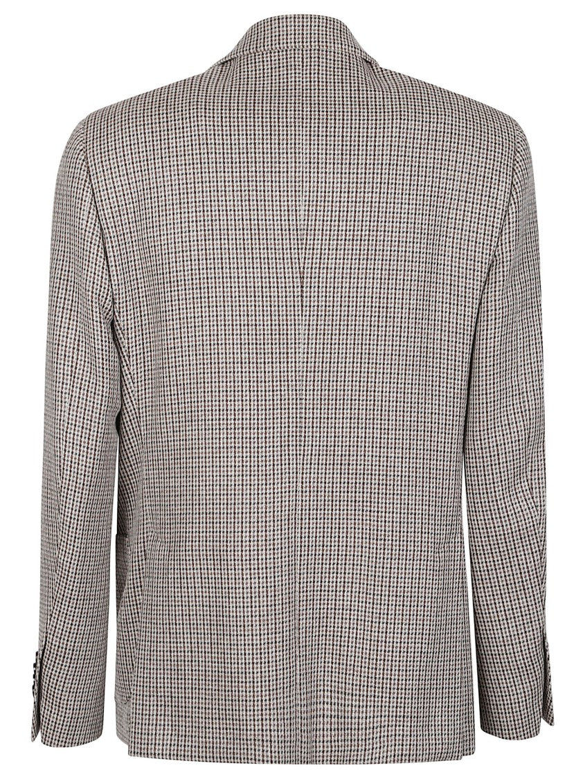 Lardini Iconic Checkered Virgin Wool-Cashmere Blazer