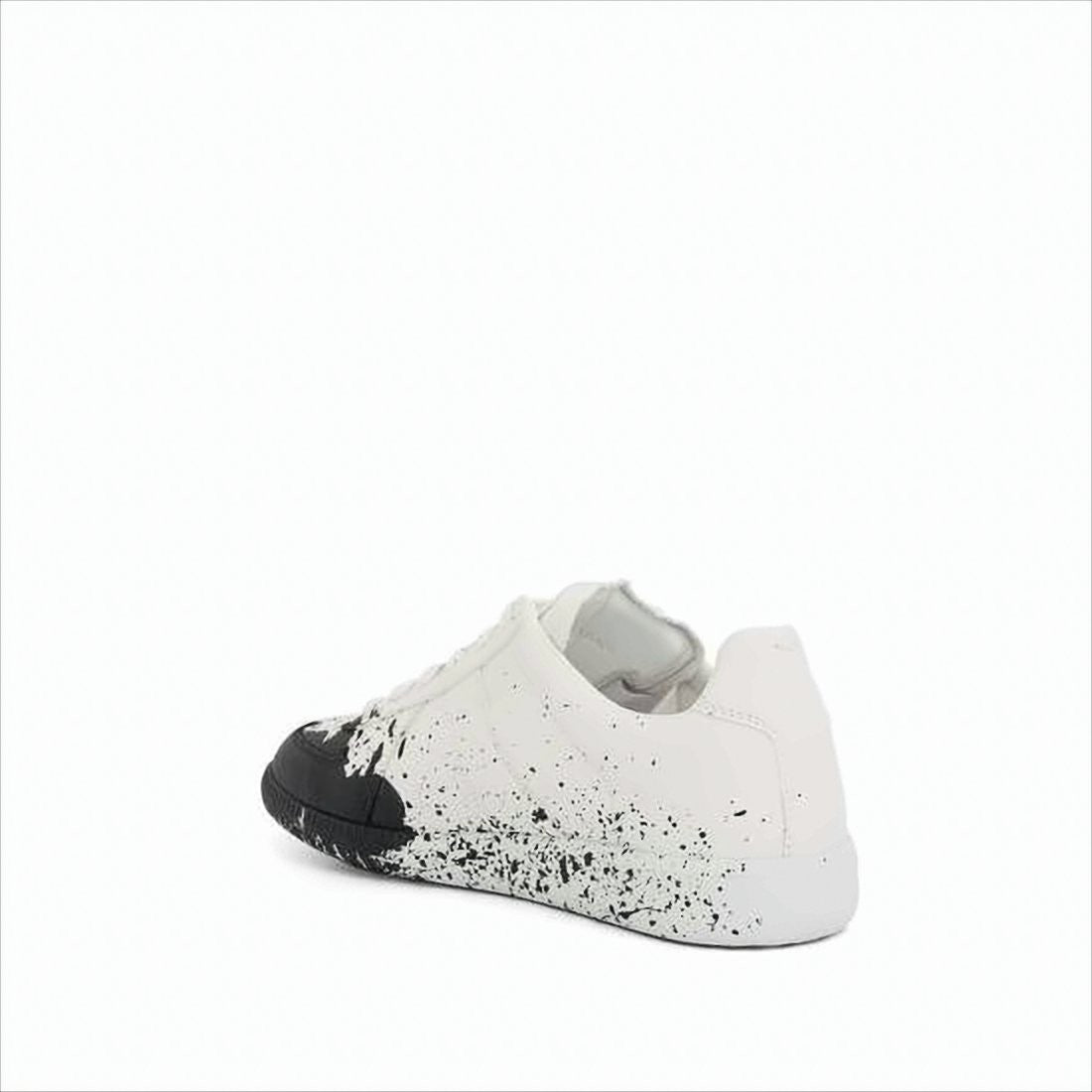 Maison Margiela Low-Top Leather Sneakers With Paint Splatter Detailing