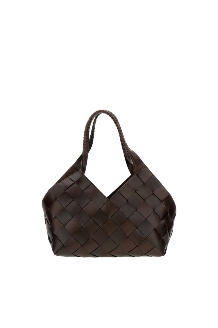 Dragon Diffusion Woven Black Leather Castello Shoulder Bag