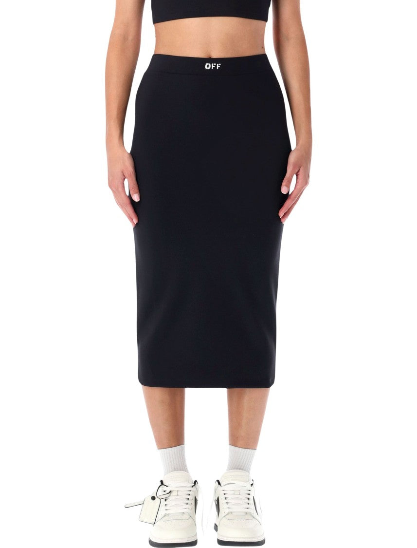 Off-White Stretch Midi Skirt
