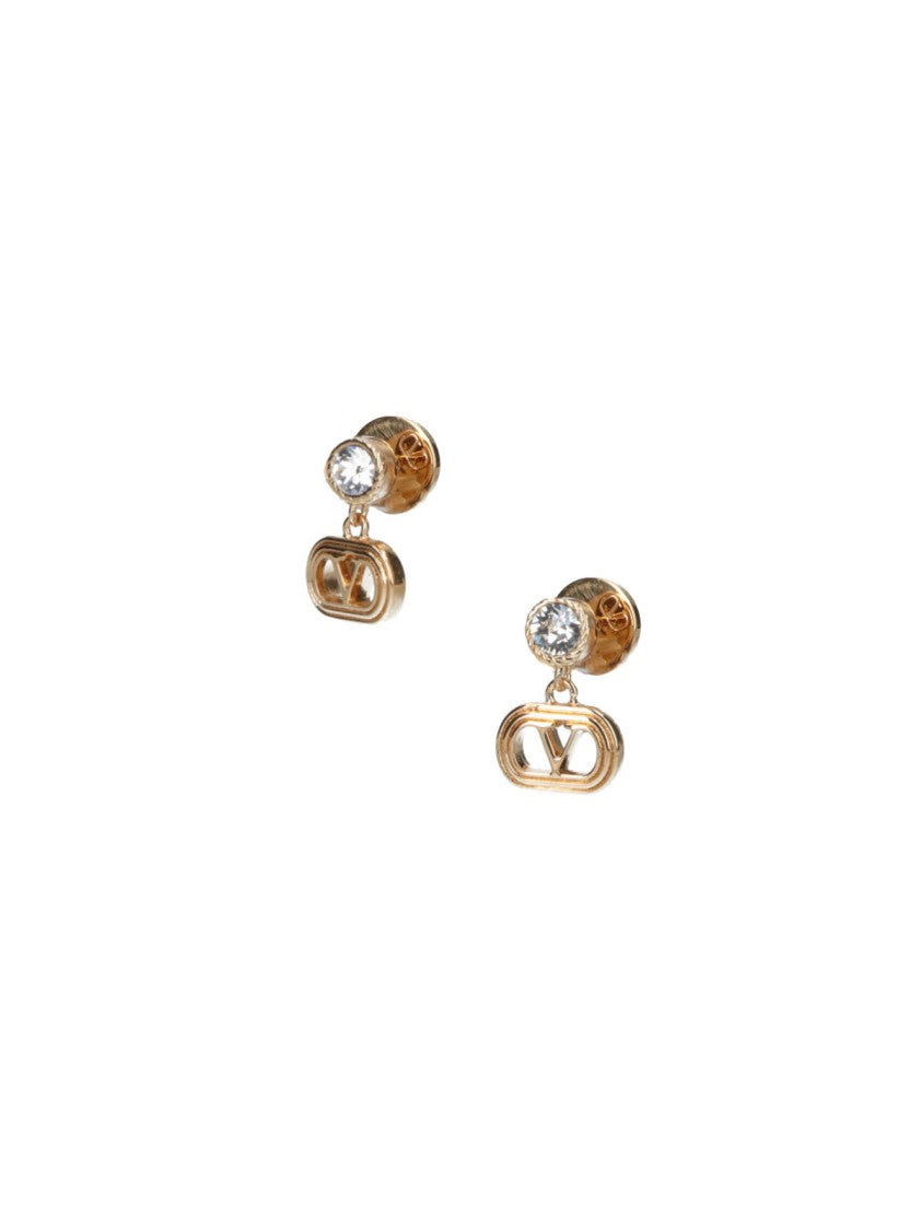 Valentino Garavani Gold Vlogo Signature Zirconia Stud Earrings
