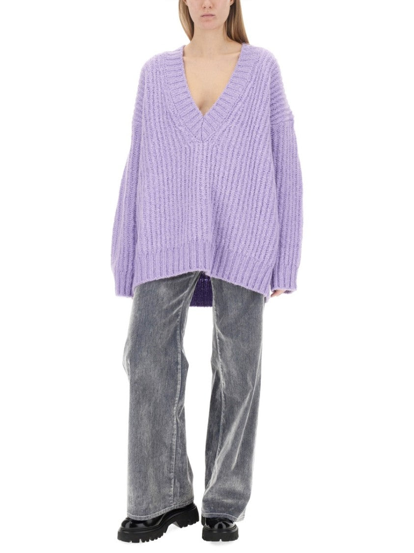 Msgm High-Waisted Wide-Leg Denim Pants With Classic Five-Pocket Design