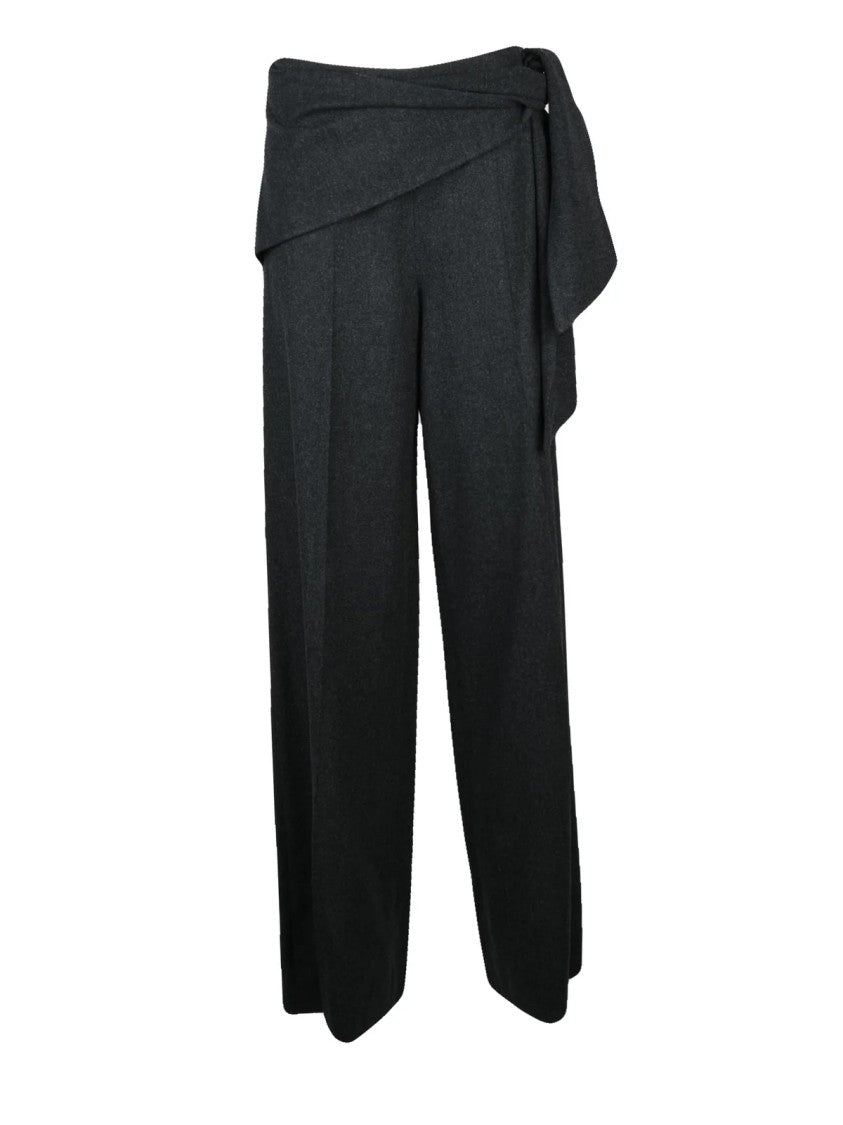 Max Mara Palazzo Trousers With High Waist And Sash Detail