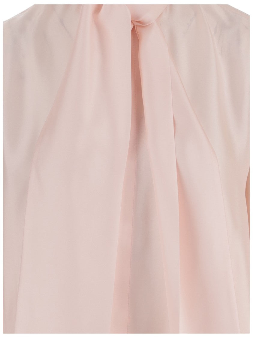 Sa Su Phi Pink Bow Front Silk Blouse