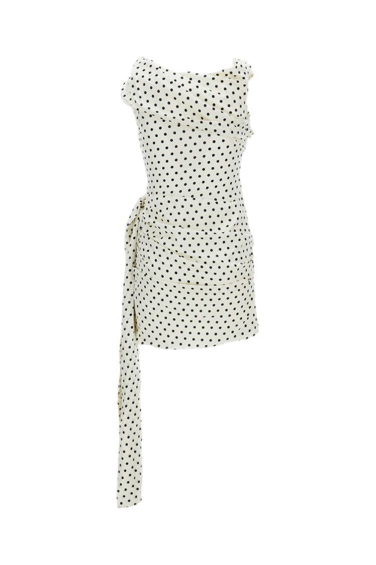 Self-Portrait Polka Dot Satin Mini Dress