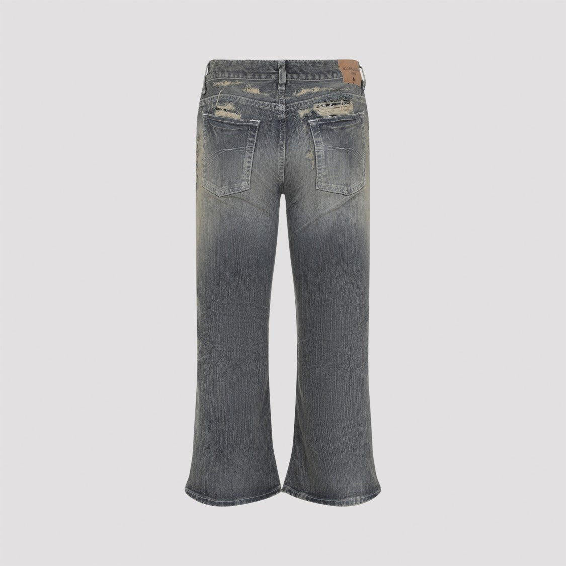 Balenciaga Laced Flared Capri Light Blue Cotton Jeans