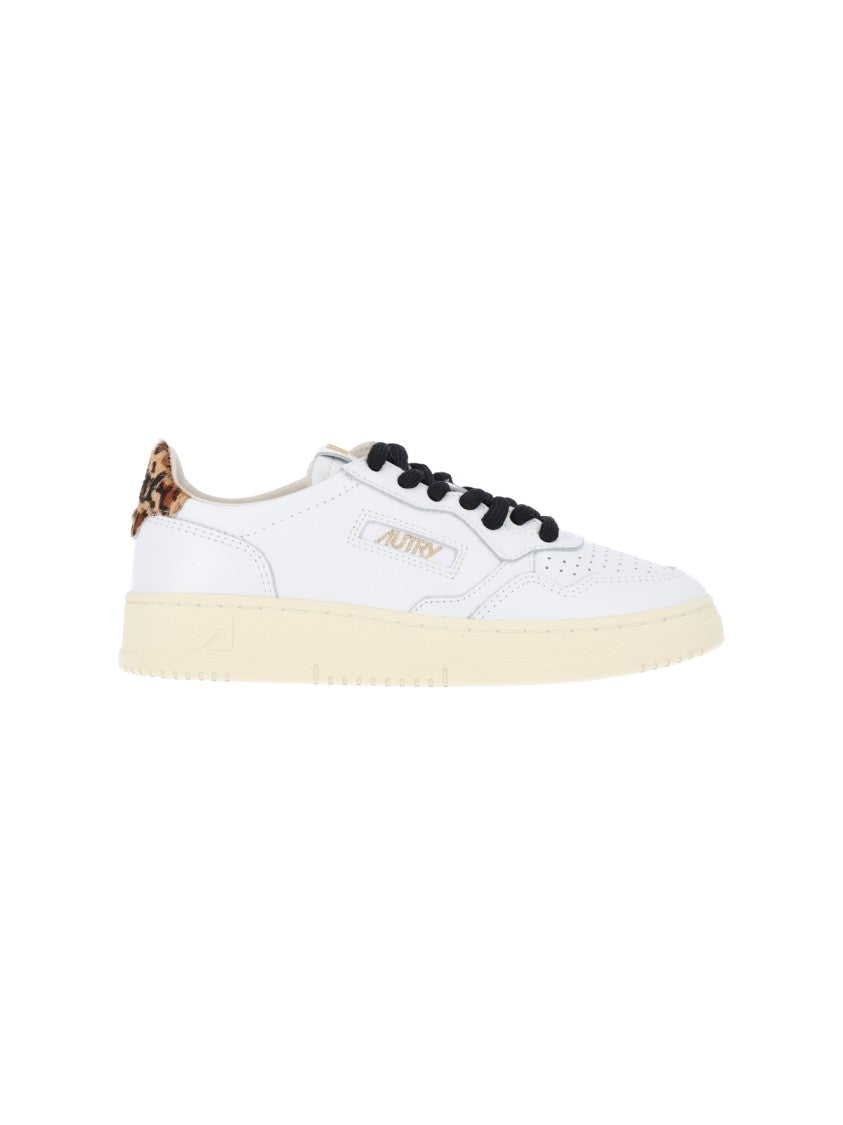 Autry Low-Top Sneakers With Rounded Toe And Leopard Tab