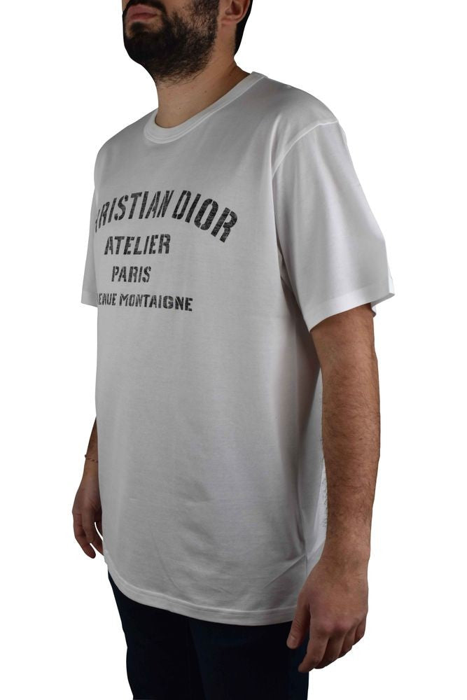 Dior White Cotton T-Shirt With Christian Atelier Print