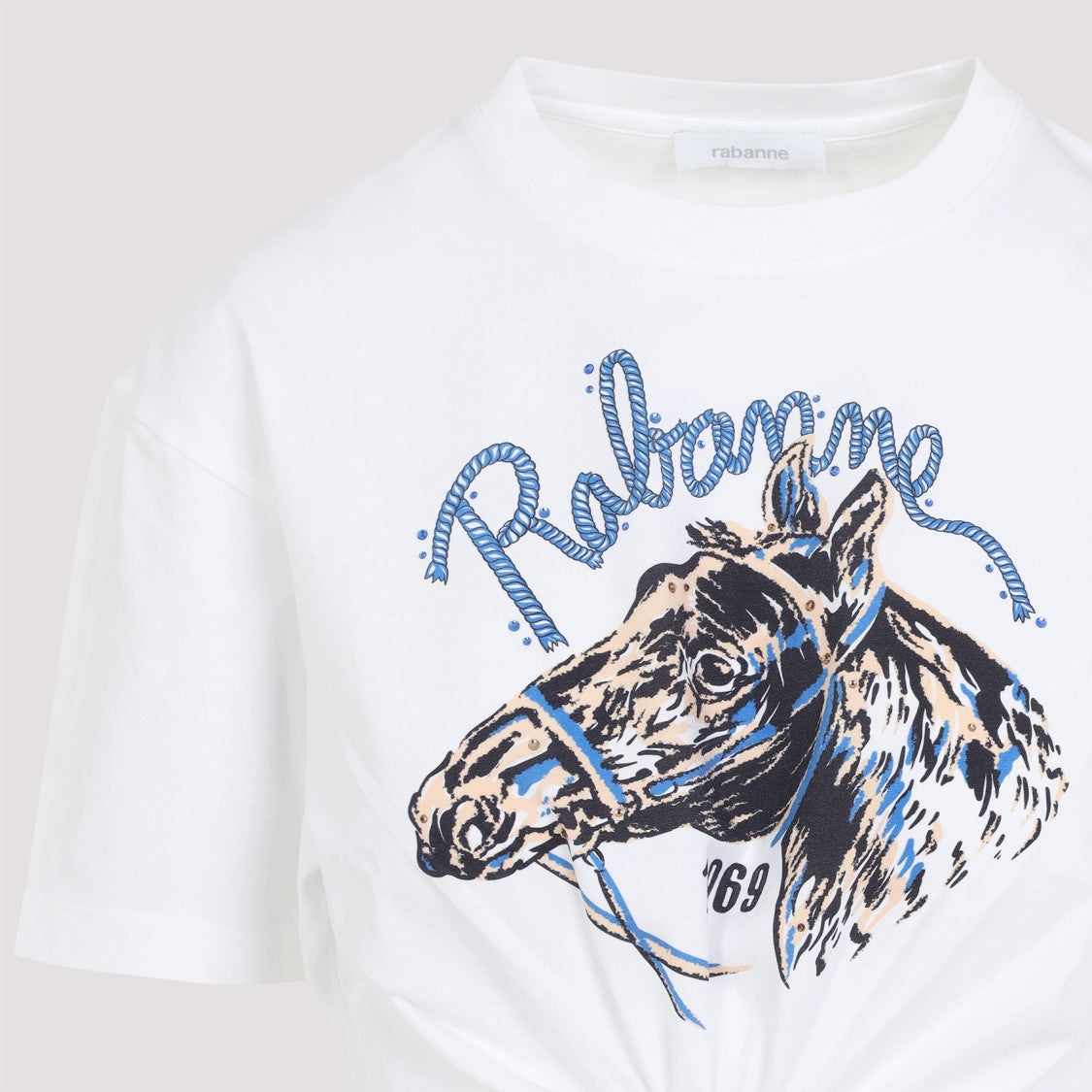 Rabanne White Graphic Cotton T-Shirt