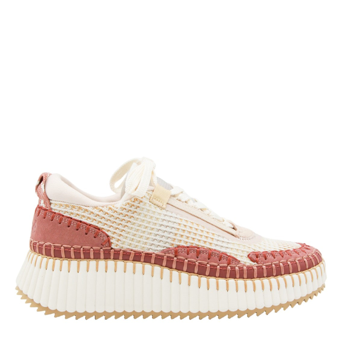 Chloé Chunky Sole Sneakers With Textured Mesh