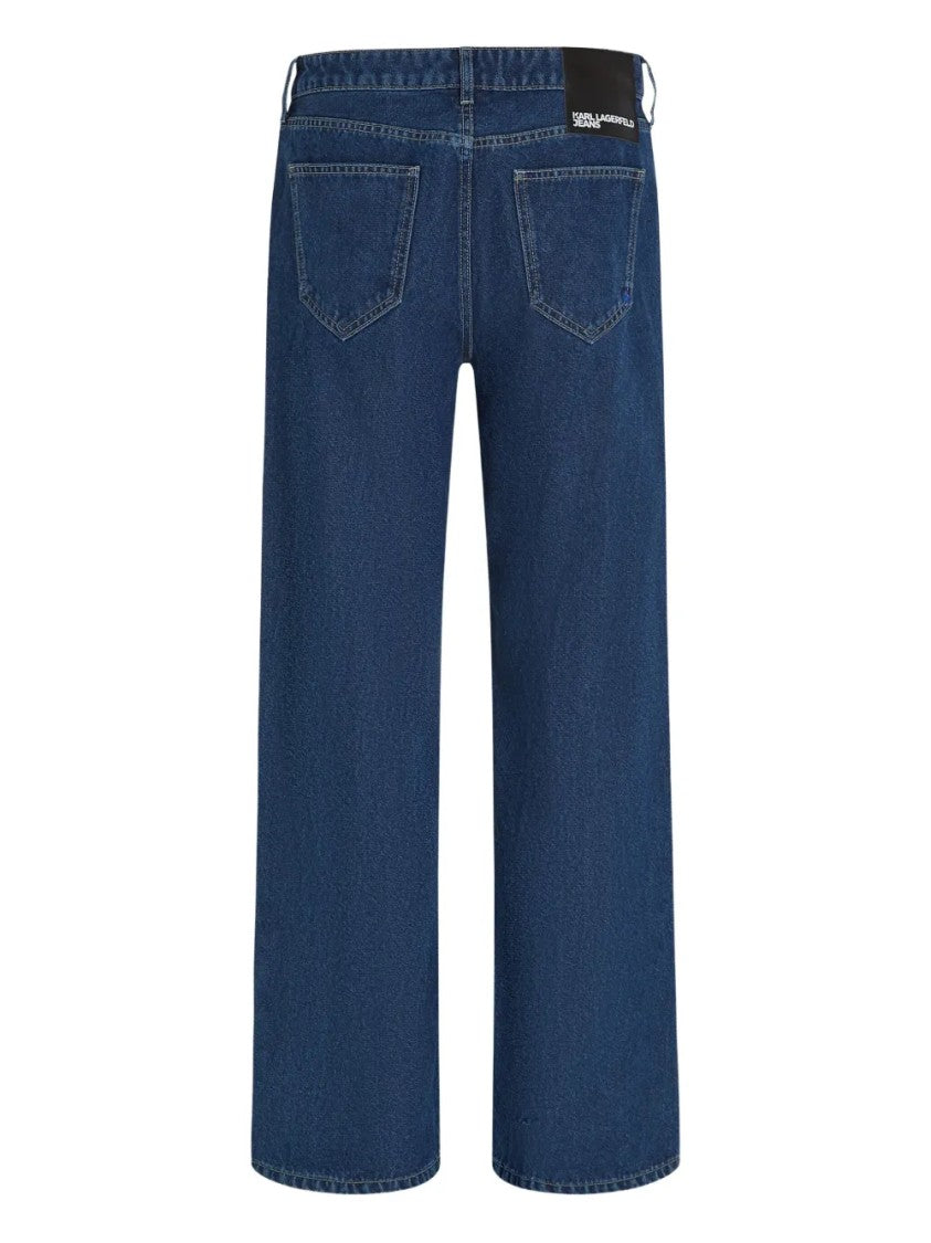 Karl Lagerfeld High-Waisted Wide-Leg Jeans