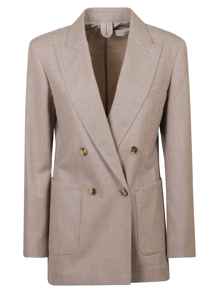 Max Mara Double-Breasted Tailored Jacket With Notched Lapel