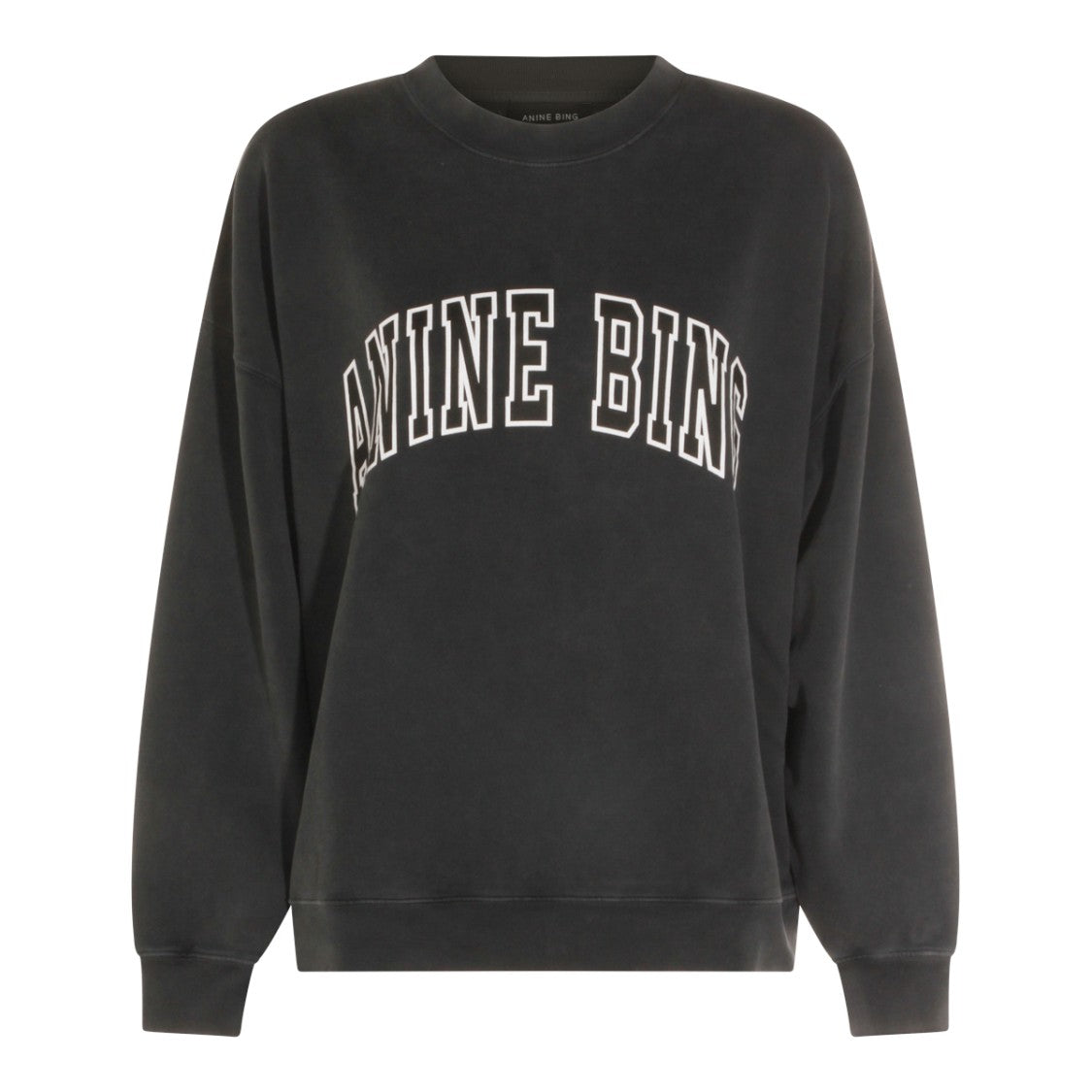 Anine Bing Vintage-Inspired Black Sweatshirt With Bold Logo Design