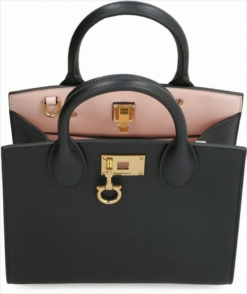 Salvatore Ferragamo Textured Calf Leather Tote Bag