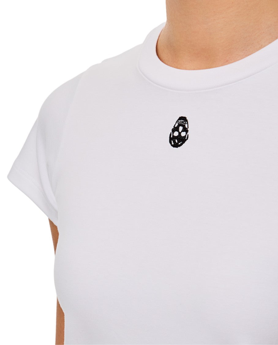 Alexander Mcqueen Crew-Neck Jersey T-Shirt With Embroidered Skull Logo