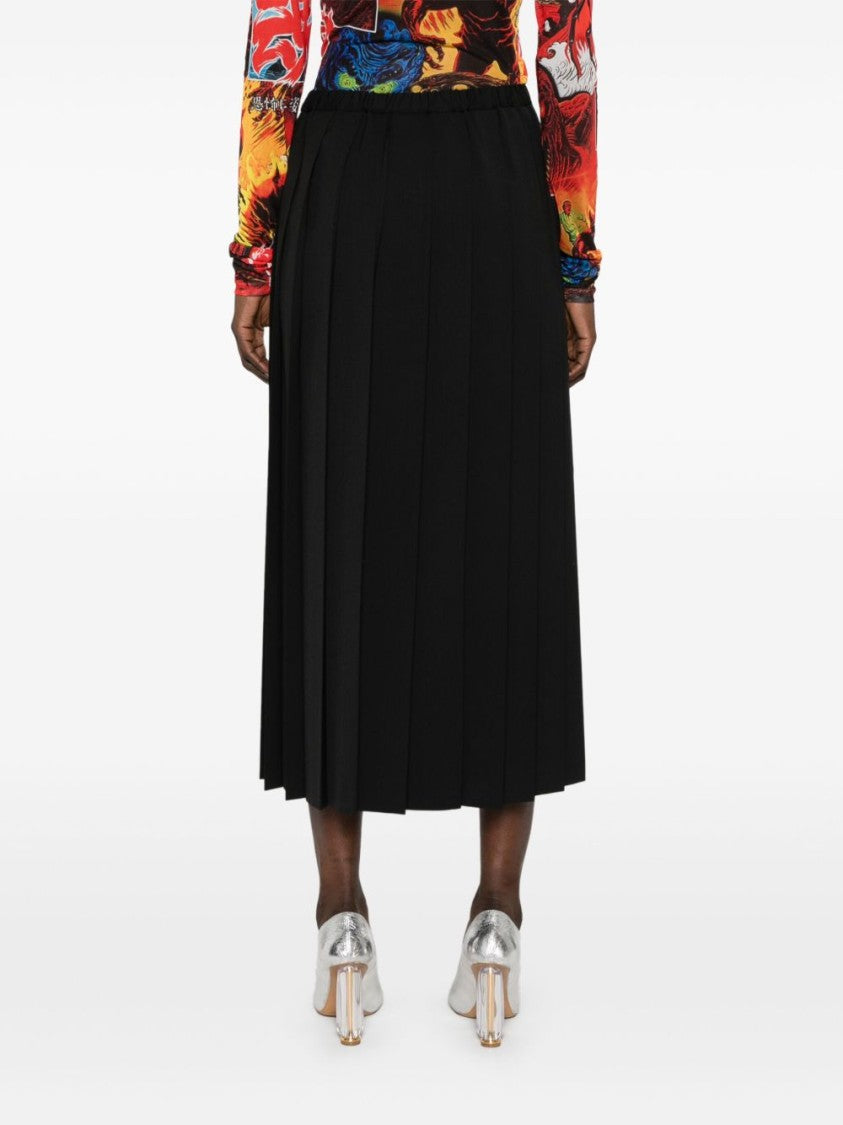 Junya Watanabe Pleated Midi Skirt With Flared Design
