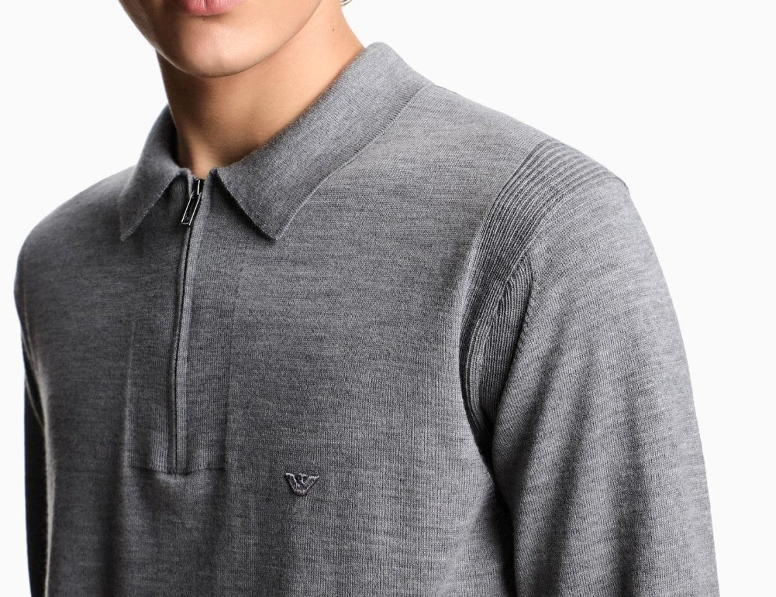 Emporio Armani Light Grey Slim Fit Pullover
