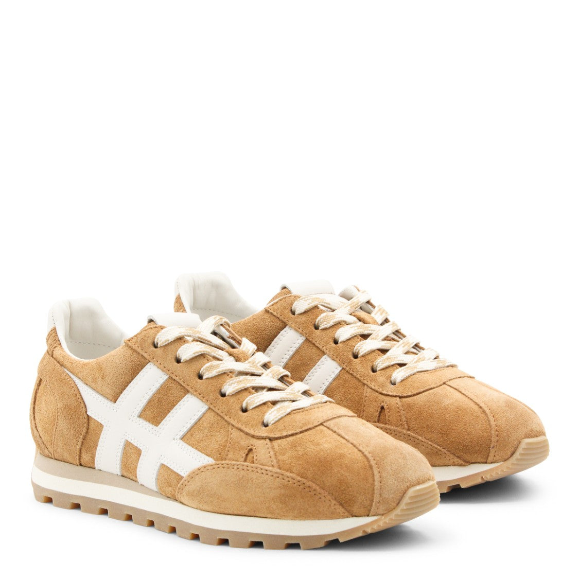 Hogan Cognac Leather Sneakers