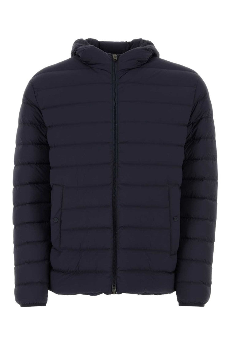Herno Navy Blue Stretch Nylon Down Jacket