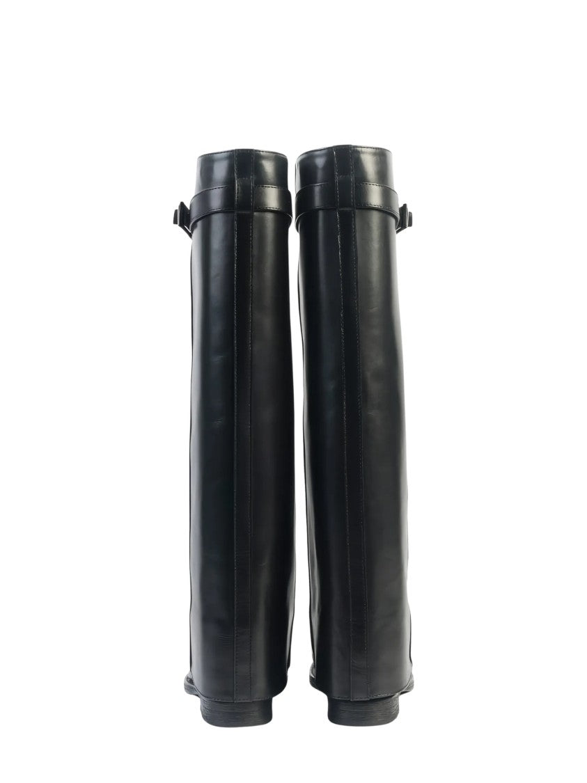Via Roma 15 Black Buckle-Detail Santa Monica Tall Boots