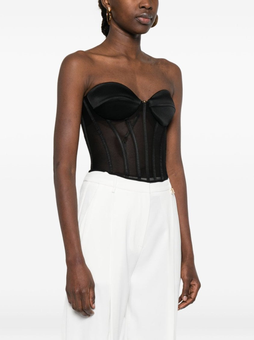 Elisabetta Franchi Structured Black Bustier Top