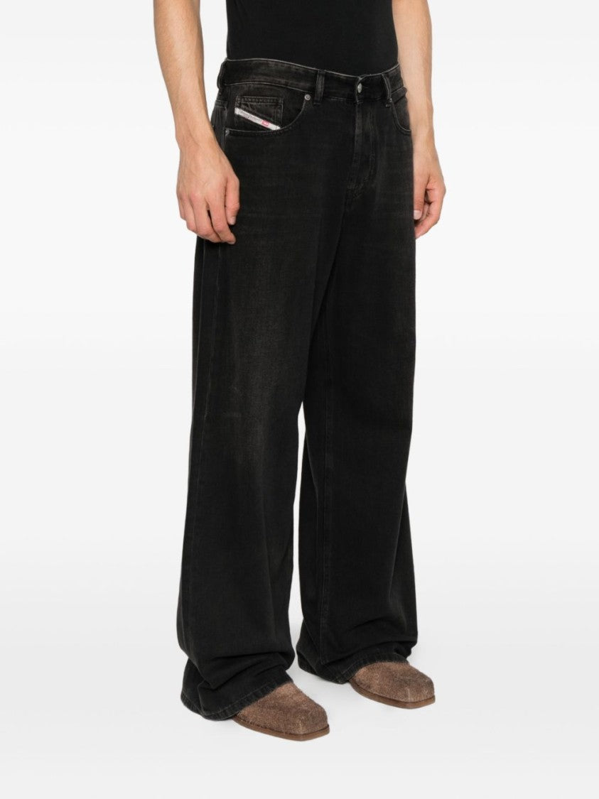 Diesel Relaxed Fit Wide Leg Denim Jeans